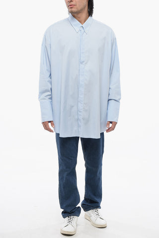 Button-down Cotton Shirt with Hidden Buttoning