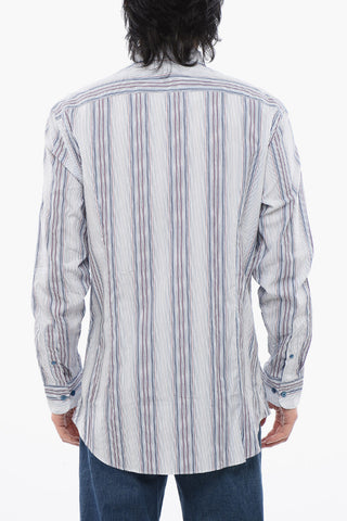 Camicia in Popeline di Cotone con Motivo Bayadere
