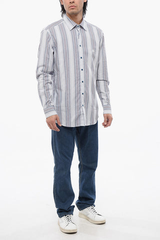 Camicia in Popeline di Cotone con Motivo Bayadere
