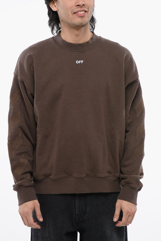 Solid Color Cotton CORNELY Crew-neck Sweatshirt