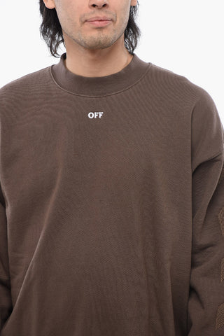 Solid Color Cotton CORNELY Crew-neck Sweatshirt