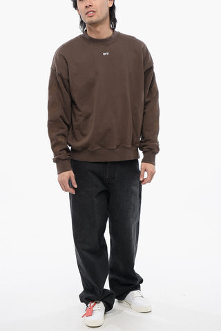 Solid Color Cotton CORNELY Crew-neck Sweatshirt