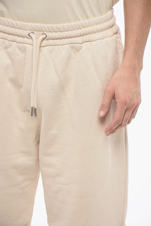 Brushed Cotton Joggers With Embroidery