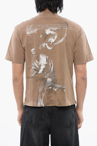 Solid Color Cotton S.MATTHEW Crew-neck T-shirt