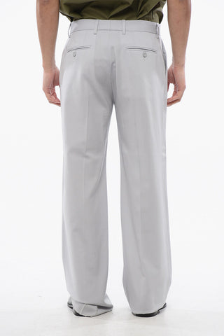 4-Pocketed Stretch Wool Pants with Belt Loops