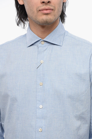 Cotton Poplin Shirt with French Collar