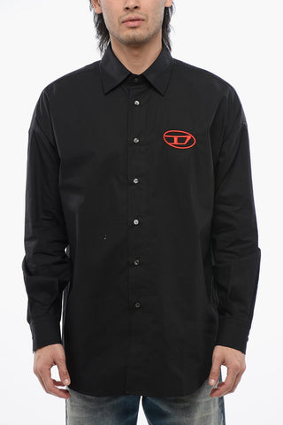 Cotton S-DOU-PLAIN Shirt with Contrast Embroidery
