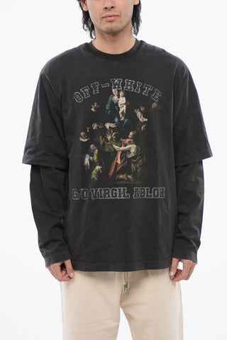 Long Sleeved Layered MARY Printed T-shirt