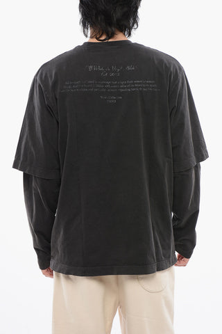 Long Sleeved Layered MARY Printed T-shirt