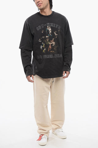 Long Sleeved Layered MARY Printed T-shirt