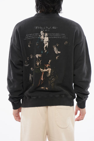 Brushed Cotton Printed MARY Crewneck Sweatshirt