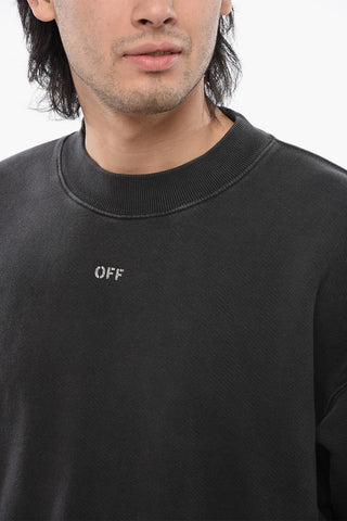 Brushed Cotton Printed MARY Crewneck Sweatshirt