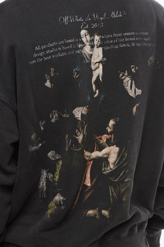 Brushed Cotton Printed MARY Crewneck Sweatshirt