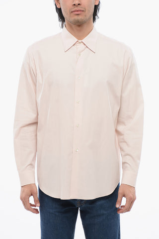 Spread Collar Solid Color Oversized Shirt