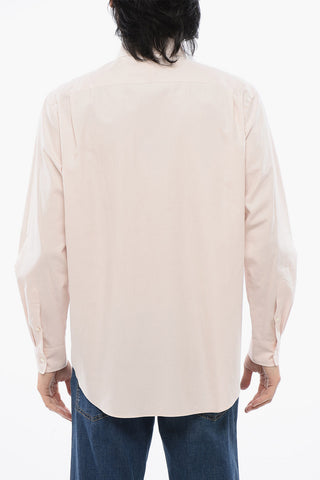 Spread Collar Solid Color Oversized Shirt