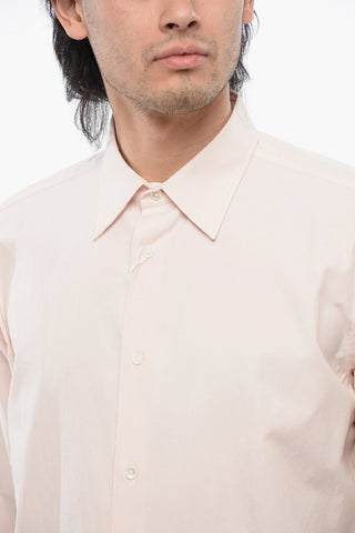 Spread Collar Solid Color Oversized Shirt