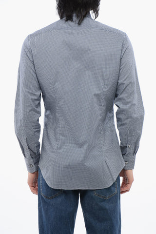 Printed Poplin Cotton Shirt with Spread Collar