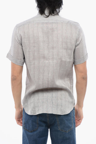 Camicia a Maniche Corte in Puro Lino