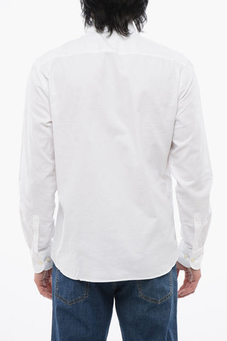 Camicia Casual Fit in Tinta Unita con Collo Button-Down