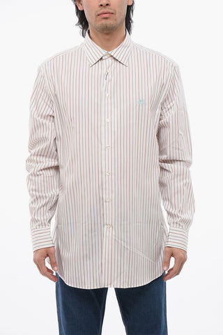 Camicia in Popeline di Cotone con Motivo Bayadere
