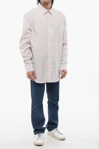 Camicia in Popeline di Cotone con Motivo Bayadere