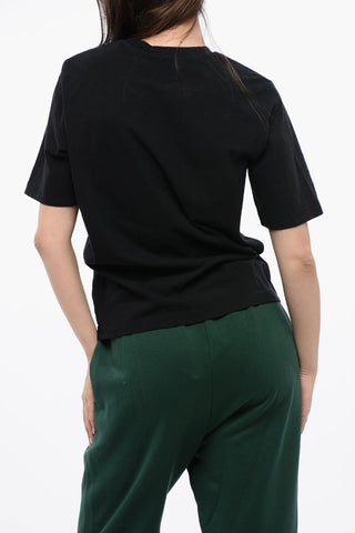 T-shirt Girocollo in Cotone con Logo Stampato