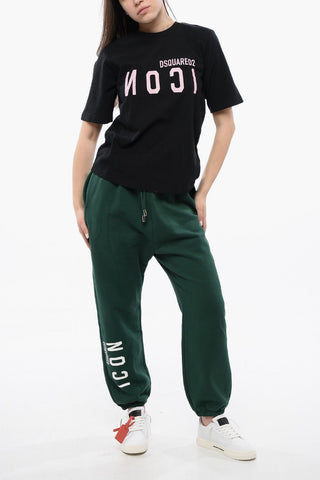 T-shirt Girocollo in Cotone con Logo Stampato