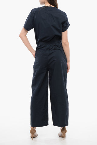 Kurzarm-Jumpsuit mit Knöpfen