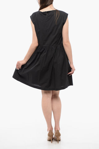 Vestito Midi Svasato in Popeline