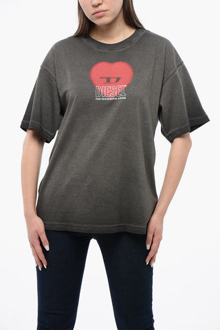 RED TAG UNISEX Vintage Effect Cotton T-BUXT-N4 Crew-Neck T-shirt