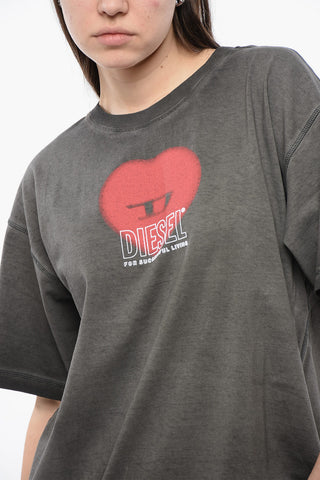 RED TAG UNISEX Vintage Effect Cotton T-BUXT-N4 Crew-Neck T-shirt