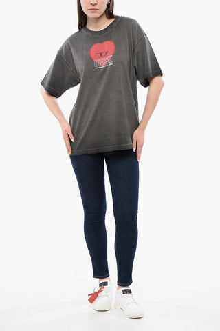 RED TAG UNISEX Vintage Effect Cotton T-BUXT-N4 Crew-Neck T-shirt