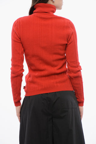 Ribbed Turtleneck Mixed Cashmere Sweater