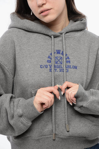 Maxi Felpa Hoodie con Logo e Tasca a Toppa