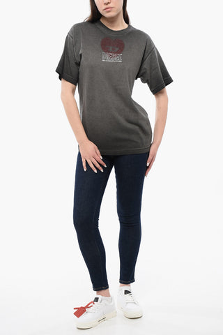 UNISEX Solid Color T-BUXT-N4 Crewneck T-Shirt with D-Heart Detail