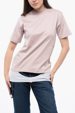 Solid-Color Crewneck T-Shirt LINGERIE with Contrast Detail