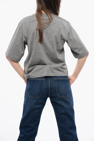 Cotton Crewneck T-Shirt Solid Color