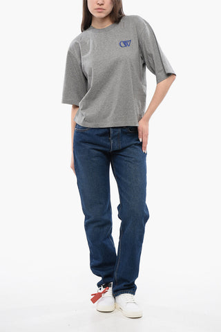 Cotton Crewneck T-Shirt Solid Color