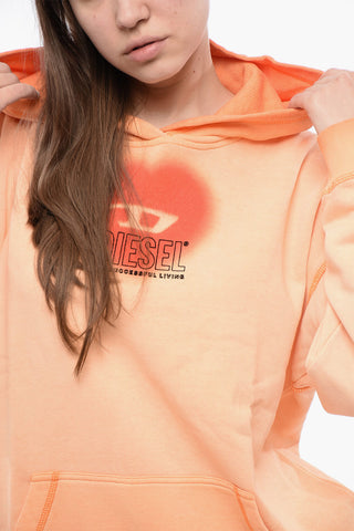 RED TAG UNISEX Felpa Hoodie S-BOXT-HOOD-N10 in Cotone Garzato con Dettaglio D-Heart