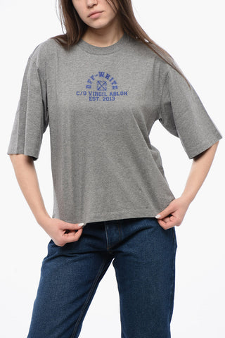 Cotton Crew-neck T-shirt with Print Logo