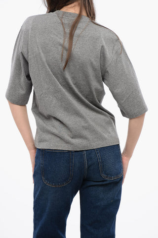 Cotton Crew-neck T-shirt with Print Logo