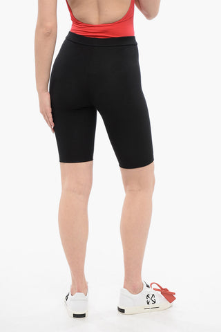 ICON Stretch Cotton Biker Shorts with Printed Logo