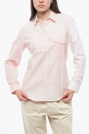Camicia OXFORD in Cotone a Righe Awning con Taschino