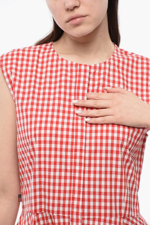 ARCHIVE Midi Cotton Shirt Dress with Gingham Pattern