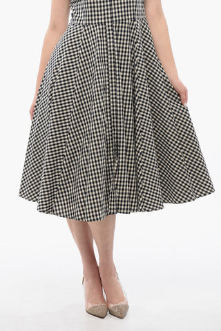 Checkered Sleeveless Shirt Dress