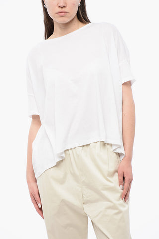 T-Shirt Girocollo con Maniche a Pipistrello