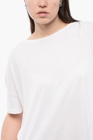 T-Shirt Girocollo con Maniche a Pipistrello