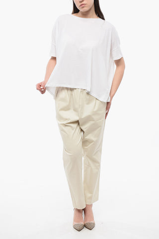 T-Shirt Girocollo con Maniche a Pipistrello