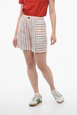 Linen-Blend Shorts VARSITY with Baydere Pattern