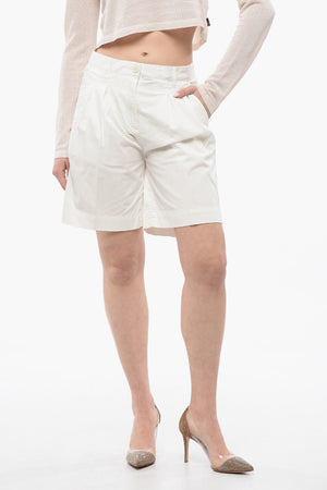 Double-Pleat Stretch Shorts